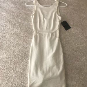 NEW Zara Bodycon Midi Dress in White